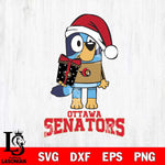 Ottawa Senators Bluey Christmas Svg Eps Dxf Png File, Digital Download