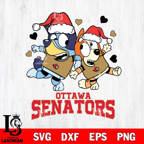 Ottawa Senators Bluey Christmas NFL Svg Eps Dxf Png File, Digital Download