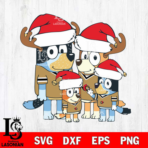 Ottawa Senators Bluey Santa Family Svg Eps Dxf Png File, Digital Download, Instant Download