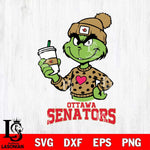 Ottawa Senators Boujee Grinch Heart Christmas Cut Files, Cricut,Christmas Svg Dxf Eps Png file , Digital Download