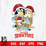 Ottawa Senators Christmas Bluey Family Sport Svg, Christmas Svg , NHL svg , Digital Download, dxf eps png pdf file