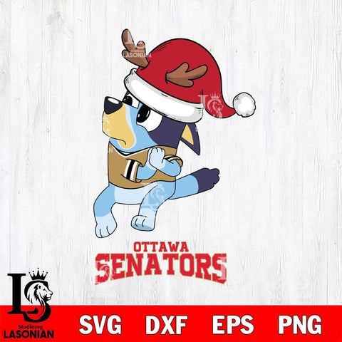 Ottawa Senators Christmas Bluey Santa Claus Svg, Christmas Svg , NHL svg , Digital Download, dxf eps png pdf file