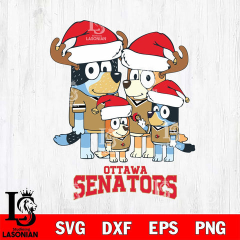 Ottawa Senators Christmas Bluey Santa Family Svg, Christmas Svg , NHL svg , Digital Download, dxf eps png pdf file