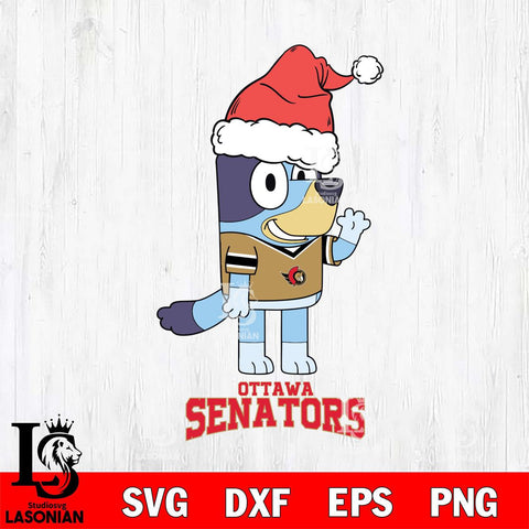 Ottawa Senators Christmas Bluey Say Hi Svg, Christmas Svg , NHL svg , Digital Download, dxf eps png pdf file