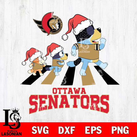 Ottawa Senators Christmas Family Bluey Walking Svg, Christmas Svg , NHL svg , Digital Download, dxf eps png pdf file