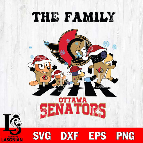 Ottawa Senators Family Bluey Christmas Svg Eps Dxf Png File, Digital Download