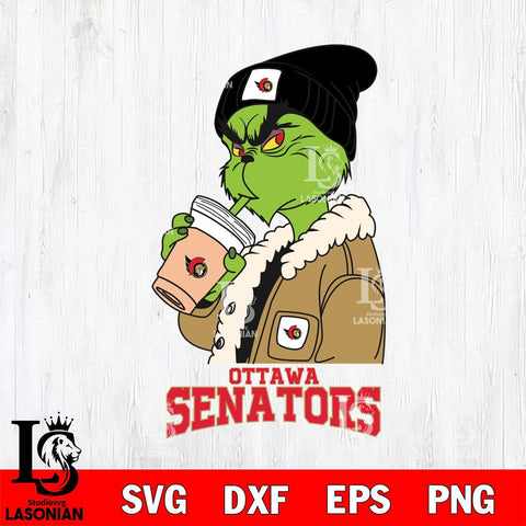 Ottawa Senators Grinch Bougie Football Svg Eps Dxf Png File, Digital Download, Instant Download