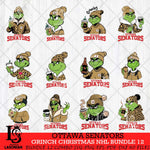 Ottawa Senators Grinch Christmas NHL Bundle 12 Cut Files, Cricut,Christmas Svg Dxf Eps Png file , Digital Download