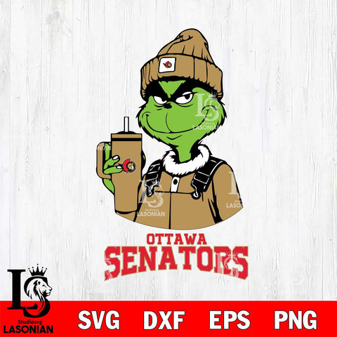 Ottawa Senators Grinch Football Christmas Cut Files, Cricut,Christmas Svg Dxf Eps Png file , Digital Download