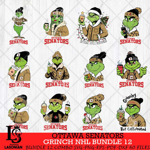 Ottawa Senators Grinch NHL Bundle 12 SVG Eps Dxf Png File, Digital Download, Instant Download