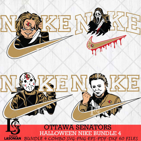 Ottawa Senators Halloween Nike NHL Bundle 4 Svg Eps Dxf Png File, Digital Download, Instant Download