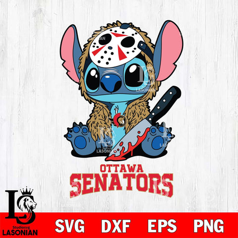 Ottawa Senators Stitch Jason Voorhees Svg Eps Dxf Png File, NHL svg, Digital Download, Instant Download