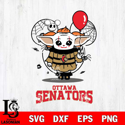 Ottawa Senators Stitch Pennywise Halloween Svg Eps Dxf Png File, Digital Download, Instant Download