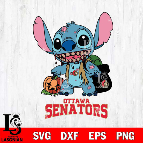 Ottawa Senators Stitch Zombie Svg Eps Dxf Png File, NHL svg, Digital Download, Instant Download