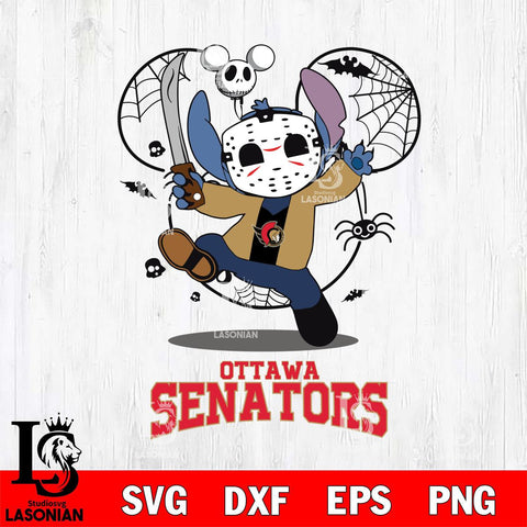 Ottawa Senators Stitch jason voorhees Halloween Svg Eps Dxf Png File, Digital Download, Instant Download