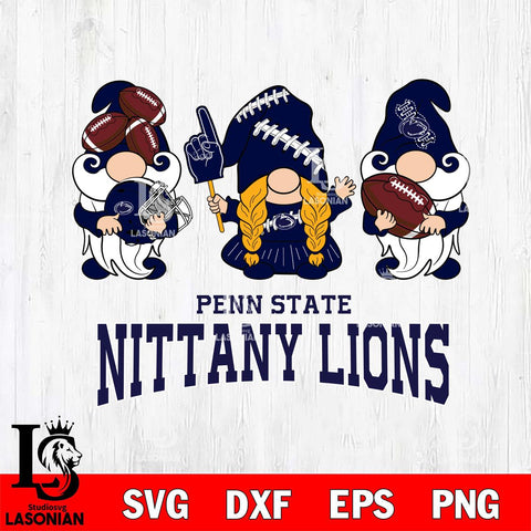 Penn State Nittany Lions 3 Gnomes Football Svg Eps Dxf Png File, Digital Download, Instant Download