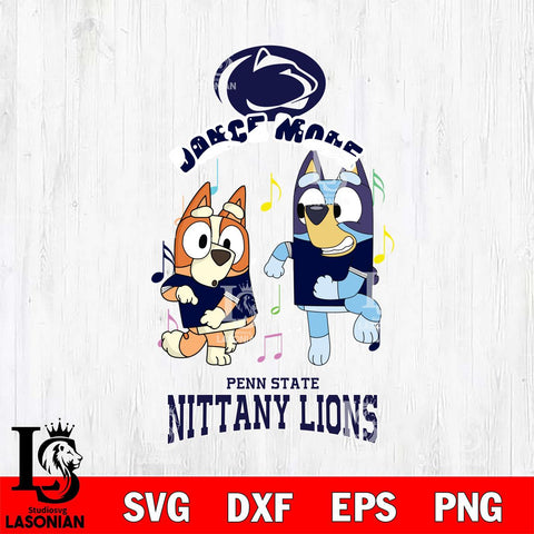 Penn State Nittany Lions Bluey Bingo Dance Mode Svg Eps Dxf Png File, NCAA svg, Digital Download, Instant Download