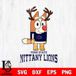 Penn State Nittany Lions Bluey Chilli Christmas Deer Svg Eps Dxf Png File, Digital Download