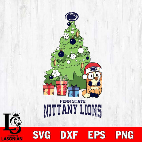 Penn State Nittany Lions Bluey Chilli Christmas Tree Svg Eps Dxf Png File, Digital Download