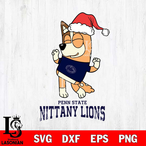 Penn State Nittany Lions Bluey Chilli Happy Christmas Svg Eps Dxf Png File, Digital Download