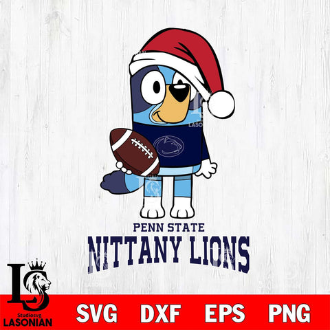 Penn State Nittany Lions Bluey Christmas Svg Eps Dxf Png File, Digital Download