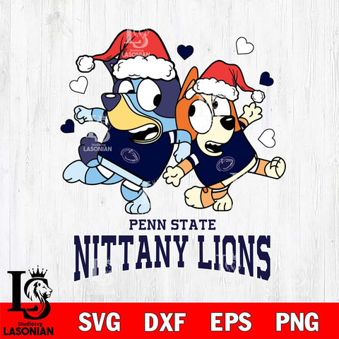 Penn State Nittany Lions Bluey Christmas NFL Svg Eps Dxf Png File, Digital Download