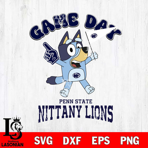 Penn State Nittany Lions Bluey Game Day Svg Eps Dxf Png File, Digital Download, Instant Download