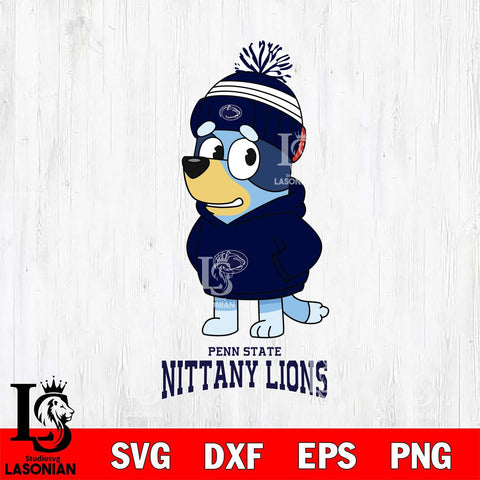 Penn State Nittany Lions Bluey Hoodie rugby Svg Eps Dxf Png File, Digital Download ,Instant Download, Cricut File