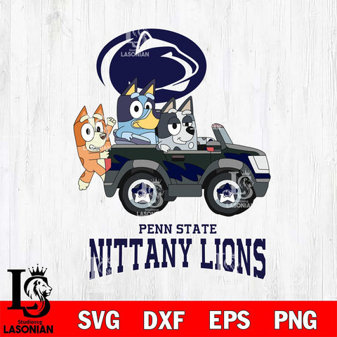 Penn State Nittany Lions Bluey friends car Svg Eps Dxf Png File, NCAA svg, Digital Download, Instant Download