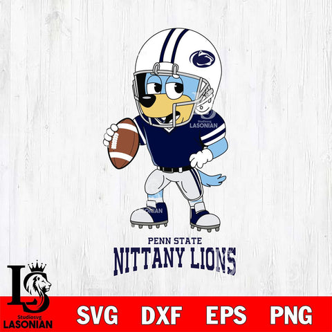 Penn State Nittany Lions Bluey rugby Svg Eps Dxf Png File, Digital Download ,Instant Download, Cricut File