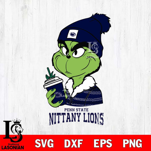 Penn State Nittany Lions Boujee Grinch Christmas Cut Files Cricut, Svg Dxf Eps Png file, Digital download , Silhouette