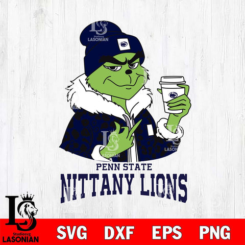 Penn State Nittany Lions Boujee Grinch Leopard Christmas Cut Files Cricut, Svg Dxf Eps Png file, Digital download , Silhouette