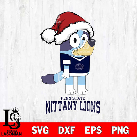 Penn State Nittany Lions Christmas Bluey Hat Cut Files,Bluey Cricut,Christmas Svg , Bluey svg , Digital Download, dxf eps png pdf file