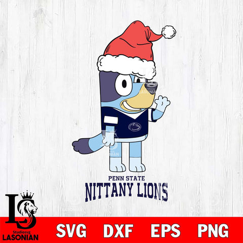 Penn State Nittany Lions Christmas Bluey Say Hi Cut Files,Bluey Cricut,Christmas Svg , Bluey svg , Digital Download, dxf eps png pdf file