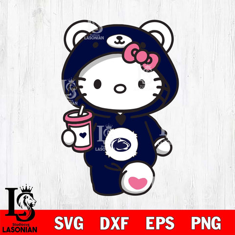 Penn State Nittany Lions Cute Hello Kitty Svg Eps Dxf Png File, Digital Download, Instant Download