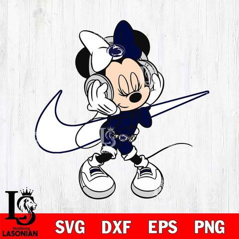 Penn State Nittany Lions Cute Minnie Mouse Dancing Svg Eps Dxf Png File, NCAA svg, Digital Download, Instant Download