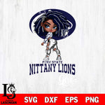 Penn State Nittany Lions Fan Girl Svg Eps Dxf Png File, Digital Download, Instant Download