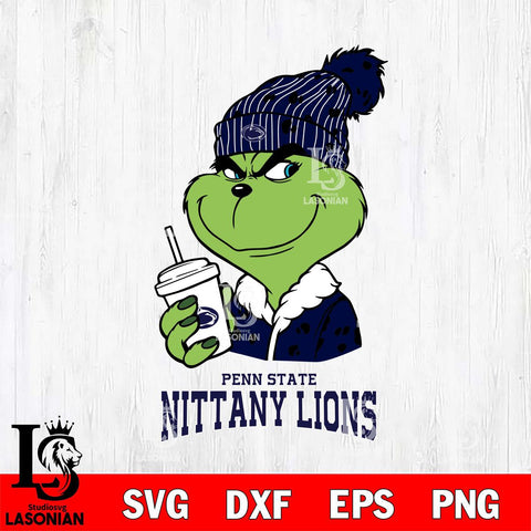 Penn State Nittany Lions Grinch Cofffe Christmas Cut Files Cricut, Svg Dxf Eps Png file, Digital download , Silhouette