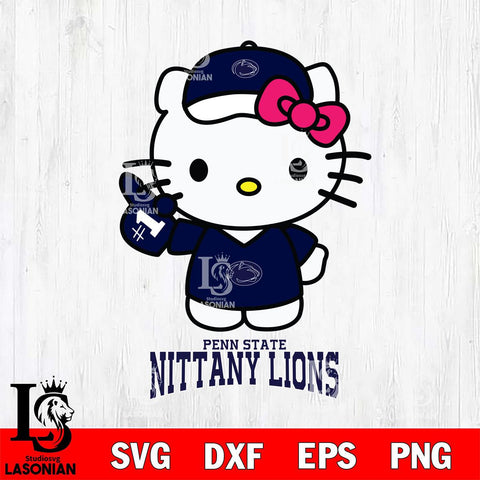 Penn State Nittany Lions Hello Kitty Best Fan Svg Eps Dxf Png File, Digital Download, Instant Download