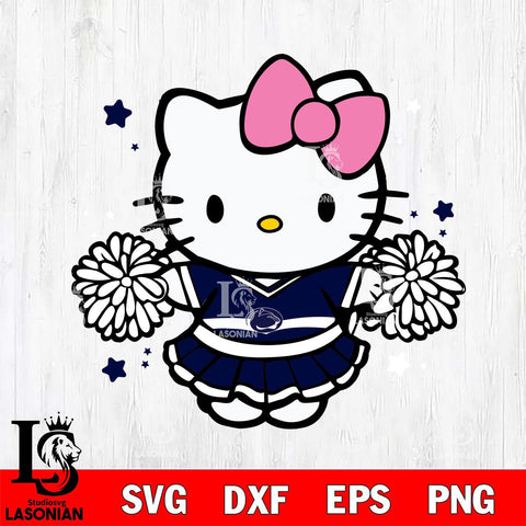 Penn State Nittany Lions Hello Kitty Cheerleader 10 Svg Eps Dxf Png File, Digital Download, Instant Download