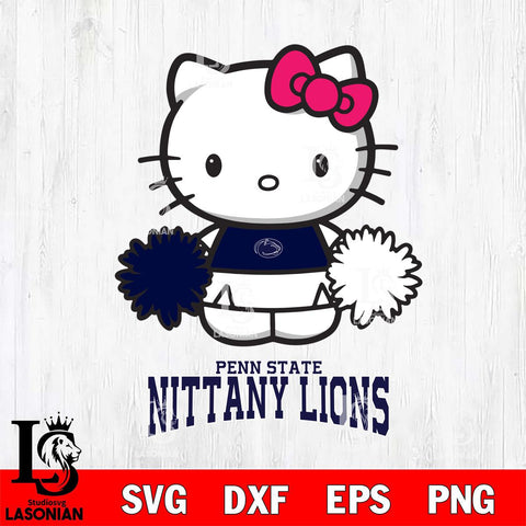 Penn State Nittany Lions Hello Kitty Cheerleader 2 Svg Eps Dxf Png File, Digital Download, Instant Download