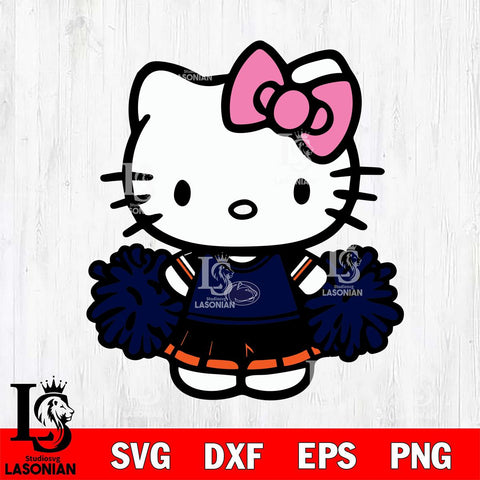 Penn State Nittany Lions Hello Kitty Cheerleader 2 Svg Eps Dxf Png File, Digital Download, Instant Download