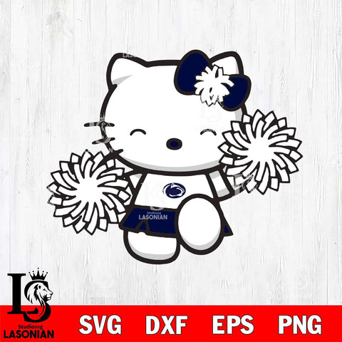 Penn State Nittany Lions Hello Kitty Cheerleader Svg Eps Dxf Png File, Digital Download, Instant Download