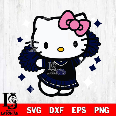 Penn State Nittany Lions Hello Kitty Cheerleader 4 Svg Eps Dxf Png File, Digital Download, Instant Download