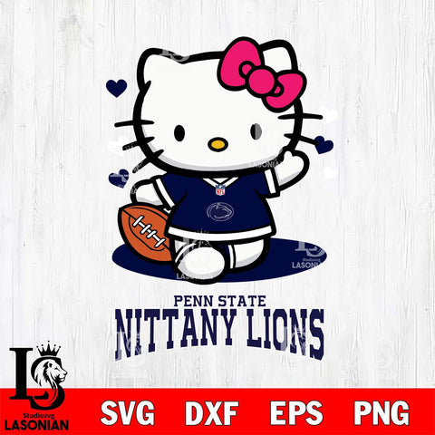 Penn State Nittany Lions Hello Kitty NCAA 3 Svg Eps Dxf Png File, Digital Download, Instant Download