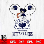 Penn State Nittany Lions Mickey Heart Rugby Svg Eps Dxf Png File, Digital Download ,Instant Download, Cricut File