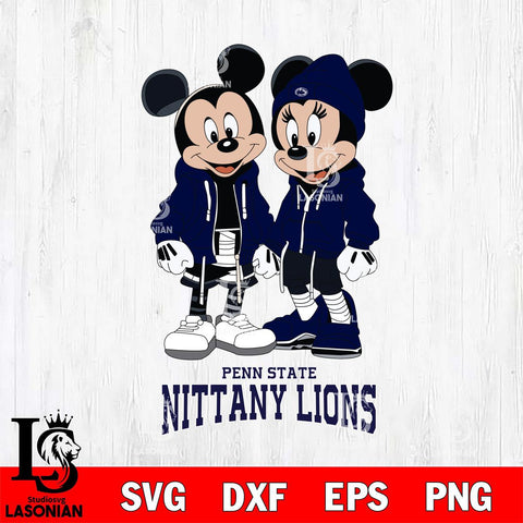 Penn State Nittany Lions Mickey Minnie Mouse Rugby Svg Eps Dxf Png File, NCAA svg , File Cut , Digital Download , Instant Download, Cut Svg Files