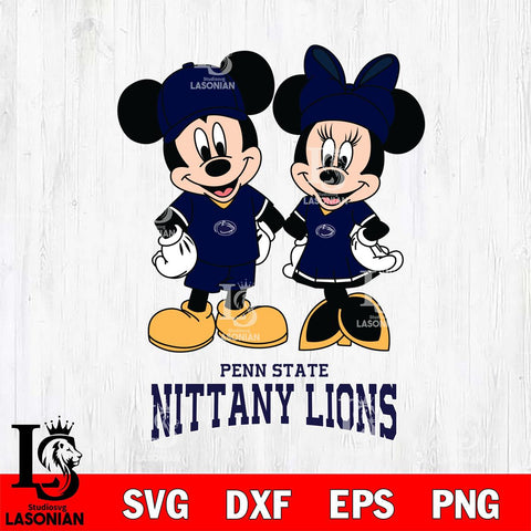 Penn State Nittany Lions Mickey Minnie Rugby Svg Eps Dxf Png File, NCAA svg , File Cut , Digital Download , Instant Download, Cut Svg Files