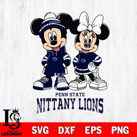 Penn State Nittany Lions Mickey Minnie Rugby Hoodie Svg Eps Dxf Png File, NCAA svg , File Cut , Digital Download , Instant Download, Cut Svg Files