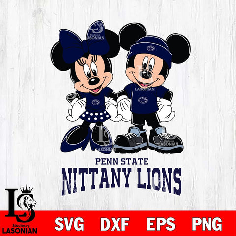 Penn State Nittany Lions Mickey Minnie Rugby ball Svg Eps Dxf Png File, NCAA svg , File Cut , Digital Download , Instant Download, Cut Svg Files